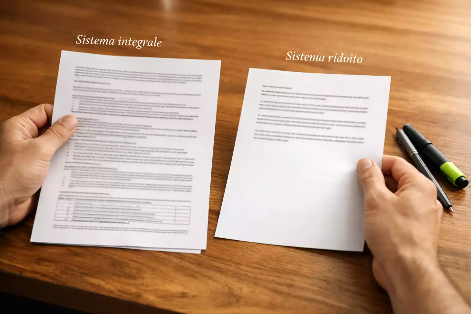 Persona che confronta due documenti con differenti strategie di gioco