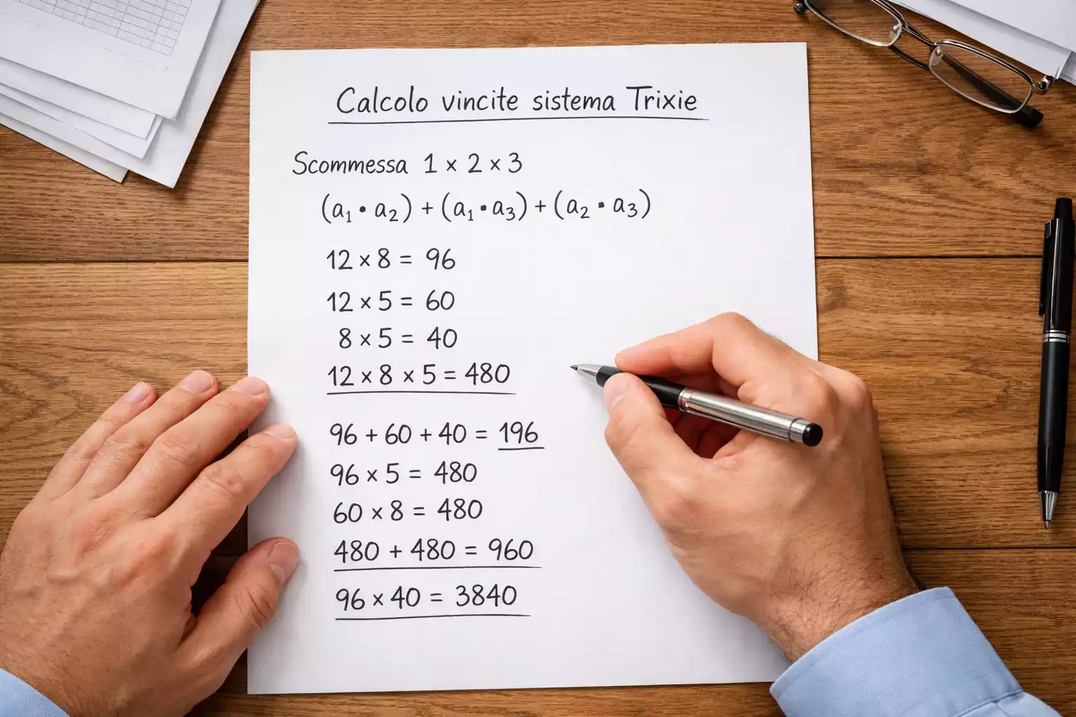 Calcolo vincite sistema Trixie con formule e quote